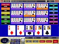 Aces and Faces Ten Hands Video Poker - Here I Get Two 4 Aces and Win $90