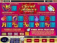 Secret Admirer is a Online Slot Machine With 9 Paylines - 5 Reels and A Bonus Round Game