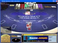 William Hill Casino offer Multi Player Blackjack with Betting Limits from $1 and up to $5000 a hand