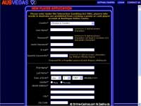 Aus Vegas Sing Up Form