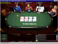 A high bet with an open-ended straight pays off