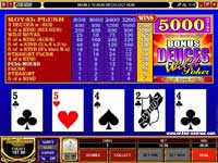 Bonus Deuces Wild Video Poker Machine