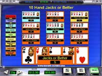 10 Hand Jacks or Better Video Poker Game