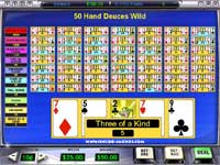 50 Hand Deuces Wild Video Poker