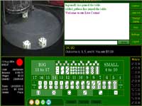 Terningerne kastes ud af Sic Bo buret ved Casino Webcam