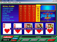 Royal Straight Flush - Microgaming Video Poker spil